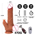 Realistic Suction Cup Dildos with Thrusting Vibrating Heating Modes for G-Spot Anal Vagina Stimulation Adult Female Sex Toys