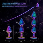 3pcs Stainless Steel Anal Trainer Butt Plug Metal Anal Beads Sex Toys for Men Women and Couples