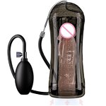 Manual Male Masturbators with Squeezer & Air Bag and Vibrating Ball, Reusable Male Masturbator Cup Pocket Pussy with 3D Texture