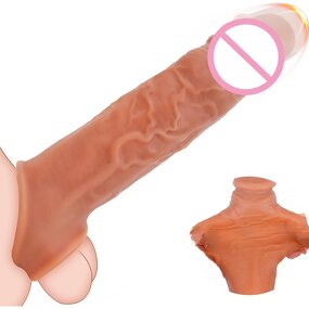 Penis Sleeve Extender Enlarger Stretcher Suitable for All to Extend Male Stamina of Cock Sleeve for Thicken Reusable Condom