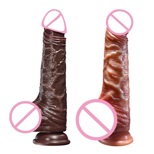 Factory Wholesale Female Masturbation Sex Toys Liquid Double Layer Silicone Sexy Soft Penis Dildo Realistic Dildo for Women