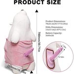 Sex Machine White Doll Bear Toys Dildo,Thrusting Invisible Telescopic Dildo Penis Masturbation Machine Female Sex Play Pillow