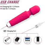 8 Speed 20 Frequency Hot Sale Silicone Wand Massager Waterproof Magic Personal Massager USB Rechargeable Vibrator