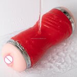 2in1 Male Masturbators Double-Side Silicone Hand Free Pocket Toy, Realistic Texture Male Masturbation Cup for Masturbation
