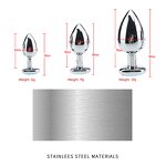 S M L 3 SIZE choose Metal Anal Butt Plug Stainless Sexy Toy Crystal Jewelry Anal Dildo Fetish Adult Sex Toy Anal Butt Plug