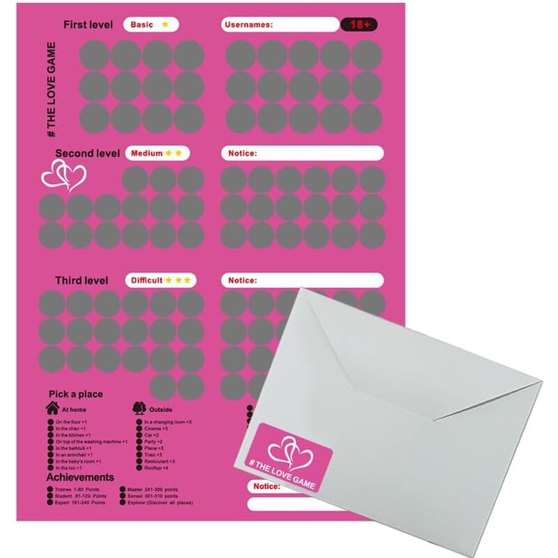Scratch Off Poster Funny Love Game Scratch Off Poster 100 Things on Date Night Couple Dating, Night Ideas Poster for Couples