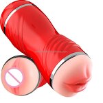 2in1 Male Masturbators Double-Side Silicone Hand Free Pocket Toy, Realistic Texture Male Masturbation Cup for Masturbation