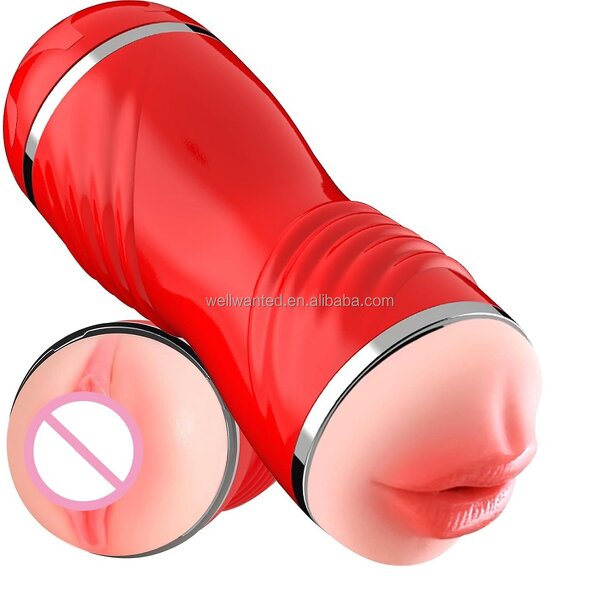 2in1 Male Masturbators Double-Side Silicone Hand Free Pocket Toy, Realistic Texture Male Masturbation Cup for Masturbation