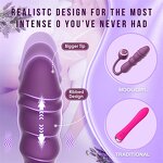 G Spot Clitoral Vibrator with 10 Vibrating & 9 Thrusting Modes Dildo Sex Toy for Nipple Anal Stimulation Adult Sensory Toys