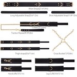BDSM Bondage Sex Toys Restraints, Adjustable Sex Cuffs Restraints Straps Wrist-to-Thigh, Restraint Set Adult Sex Toys for Couple