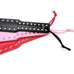 2023 New Black High Quality Studded Spanking Paddles for BDSM Game, 15 Inch Long Faux Leather Slapper for Sex Play