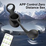 APP Control Vibrating Cock Ring Vibrator Wearable Testicle Prostate Massager Delay Ejaculation Trainer Sex Toy for Men
