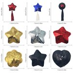 Strawberry Star Sequins Breast Covers Reusable Adhesive Nipple Pasties Chest Stickers Pad for Womens Wardrobe