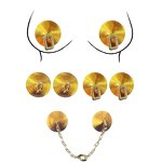 Factory Direct Supplier Best Selling Leather Nipple Covers Ring Golden Pu Leather Nipple Covers for Women Sexy