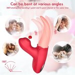 Clitoral G Spot Stimulator Tongue Vibrator Nipples Flapping Massager Vaginal Anal Sex Toys for Female Masturbation Couples