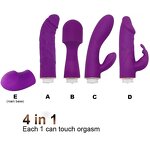 Ultimate Pleasure 4-Pack: Rabbit Dildo Vibration G Spot Stimulator Clitoral Massager Reusable Sex Vibrator Set for Gift