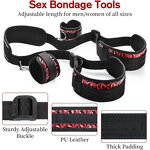 BDSM Sex Bondage Set Adult Fetish Handcuffs Neck Ankle Thigh Cuff Restraints with Inflatable Ramp Pillow Blindfold Adult SM Mask