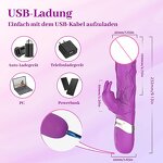 G-Spot Rabbit Vibrator Clitoral Stimulator Rechargeable Sex Toys Silicone Stretch Realistic Dildo Wand Sex Toys for Women