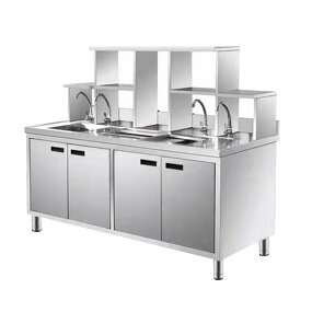 Bubble Tea Counter Manufacturer - Stainless Steel Work Table with Ice Maker