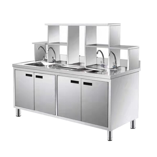 Bubble Tea Counter Manufacturer - Stainless Steel Work Table with Ice Maker