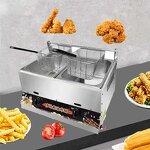 Commercial Gas Fryer Manufacturer - 20L Double Cylinder Energy Saving Fryer