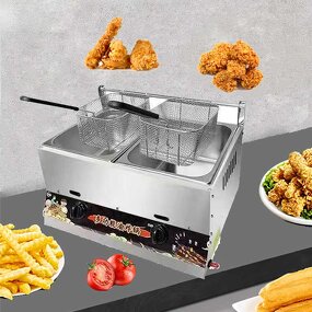 Commercial Gas Fryer Manufacturer - 20L Double Cylinder Energy Saving Fryer