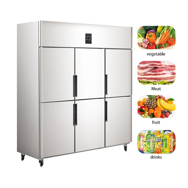 Commercial Freezer Manufacturer - Stainless Steel 6 Door Upright Kitchen Freezer
