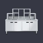 Bubble Tea Counter Manufacturer - Stainless Steel Work Table with Ice Maker