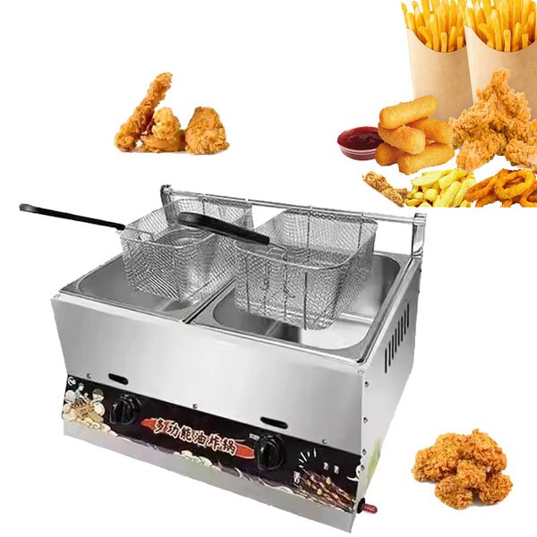 Gas Fryer Manufacturer - 6L+6L Double Cylinder CE Certified Fryer