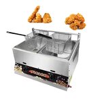 Commercial Gas Fryer Manufacturer - 20L Double Cylinder Energy Saving Fryer
