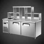 Water Bar Counter Manufacturer - 1.8M Kitchen Work Refrigerated Bar Counter