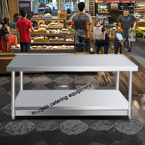 Hotel Work Desk Manufacturer - 2/3 Ply Table Storage Rack Restaurant Workbench