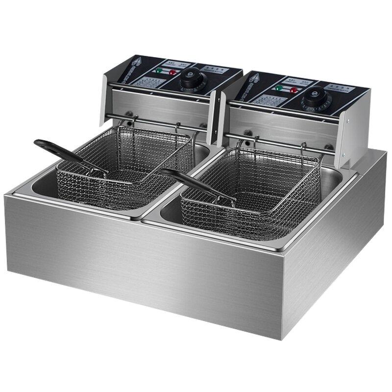 Commercial Deep Fryer Manufacturer - Double Cylinder Electric Fried Food Machine