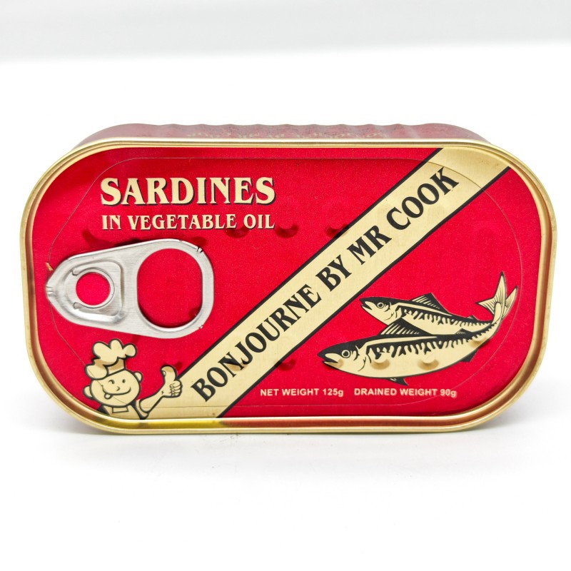 Good Canned Sardines/Mackerel/Tuna Fish Factory Price China Suppliers Canned Sardines in Vegetable Oil 125g