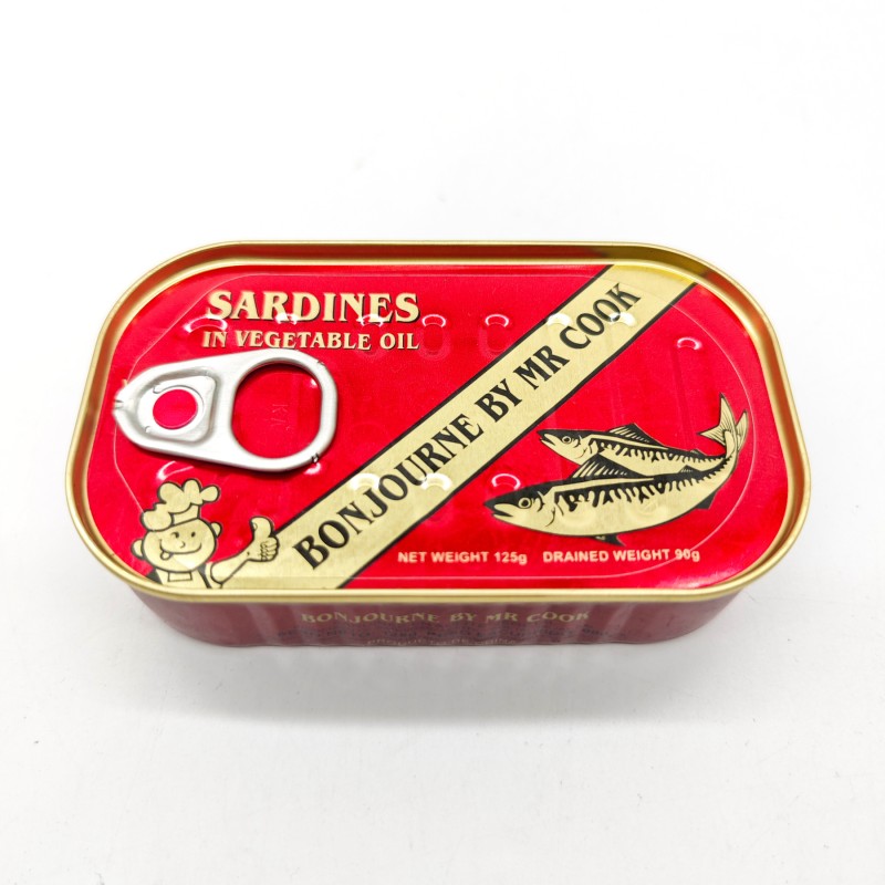 Factory Price Good Canned Sardine in Vegetable Oil 125g Sardine Canned Fish