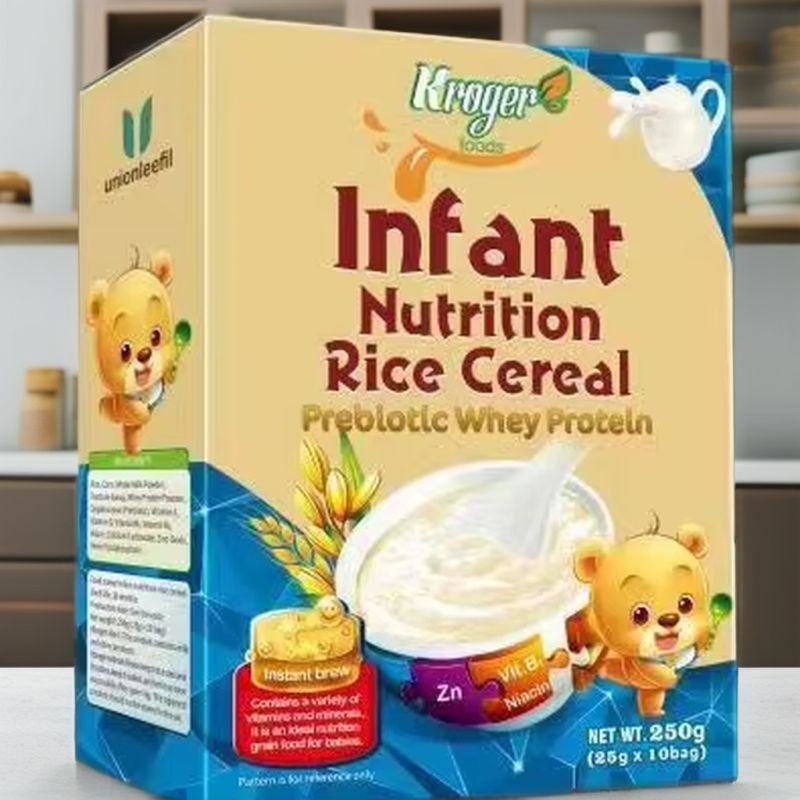 25g Baby's Nutritious Breakfast Cereal Rice Instant Milk Powder Healthy Food in Bag Packaging