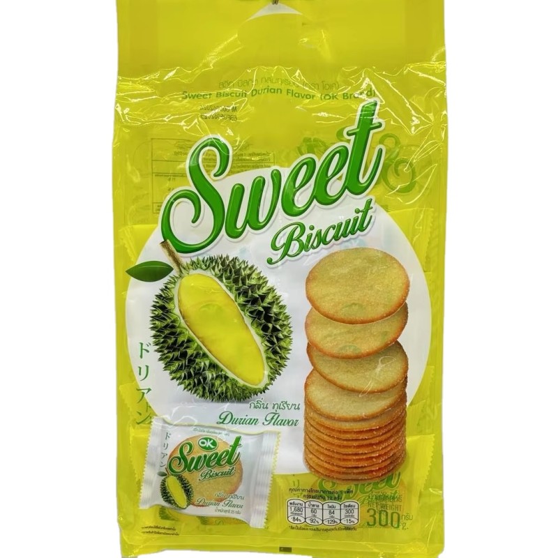 Thai Crispy Durian Hami Melon Fruit Wafers Individually Packaged Sweet Biscuits Butter Milk Egg Cheese Flavors Box Bag Options