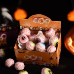 Wholesale Halal Sweet Fruit Flavor Filled 3d Gummy Eyeballs Candy Jelly Ball Soft Candy in Bottle