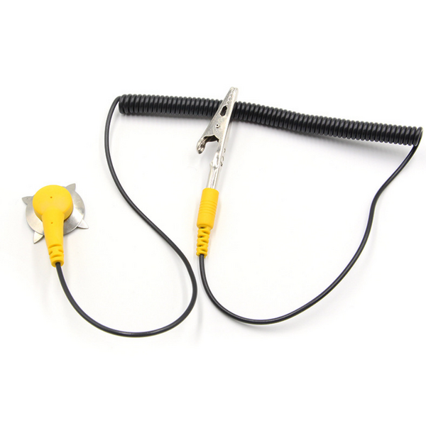 PU ESD Grounding Coil Cord Manufacturer - Blue Black Yellow 1.8m with Plug