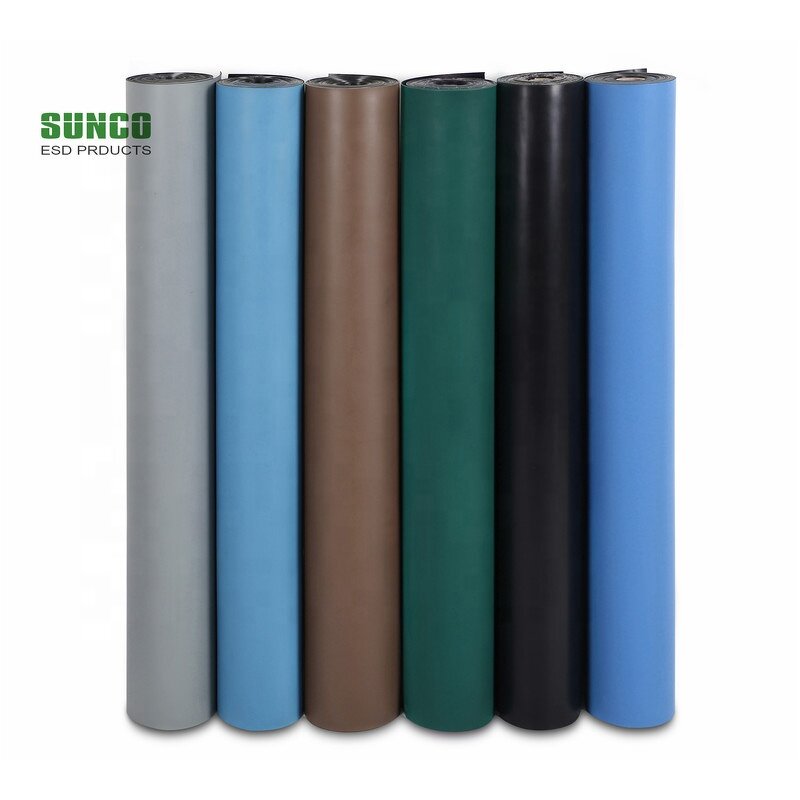 Anti Static Rubber Mat Manufacturer - Gray Blue Green ROHS 2.0