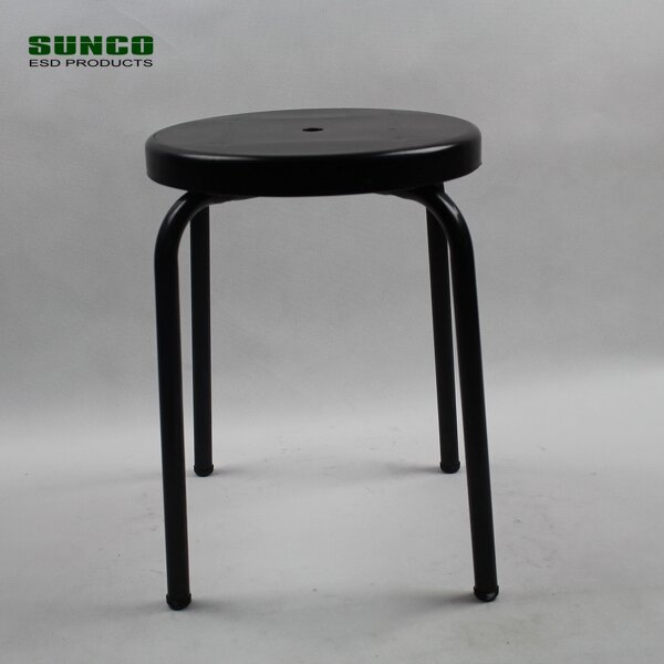 Plastic ESD Stool Manufacturer - Black Round Anti-static Chairs Wholesale