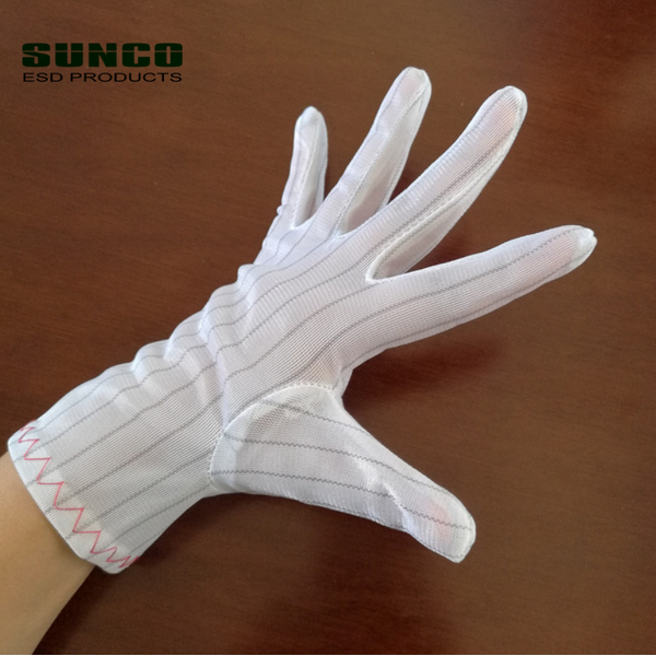 ESD Gloves Supplier - 230mm L XL 100% Polyester for Cleanroom