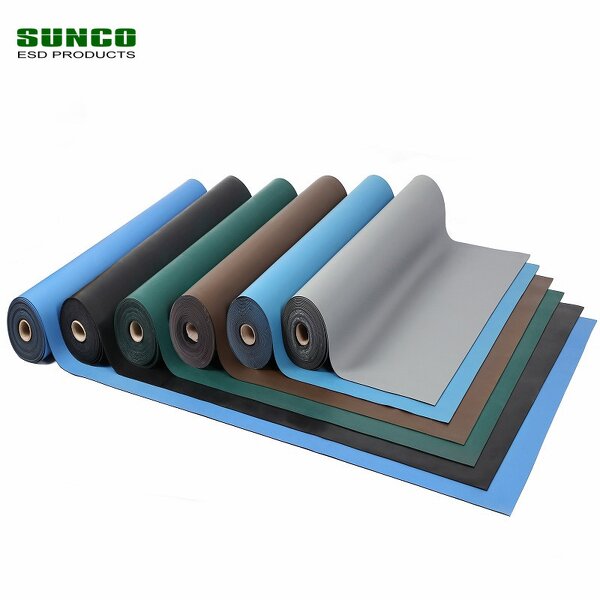 ESD Rubber Flooring Supplier - Green Blue Gray Brown Black Color