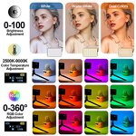 RGB Camera LED Light Factory - W140 360 Full Color 2500-9000K Rechargeable Panel