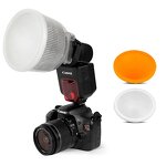 Flash Diffuser Kit Factory - Universal Cloud Amber Chrome Dome for Canon