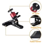 Tripod Clip Clamp Factory - Multi-Function 360 Swivel Ball-Head 1/4" Thread