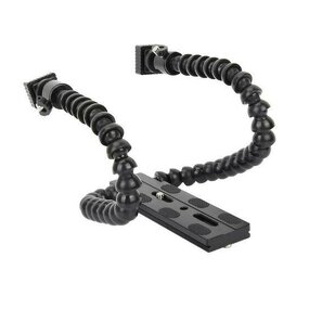 Flash Mount Bracket Factory - Flexible Dual Twin-arm Hot Shoe Camera Mount