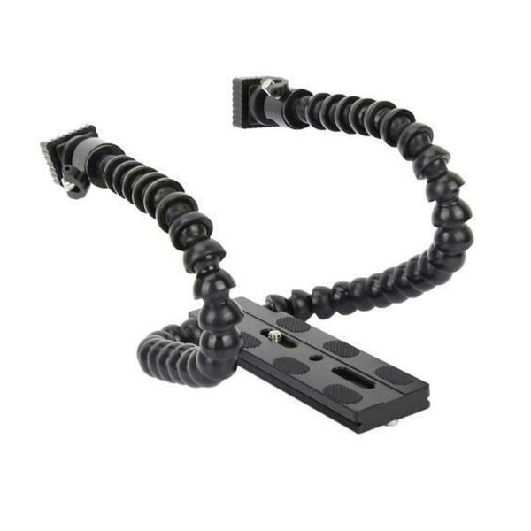 Flash Mount Bracket Factory - Flexible Dual Twin-arm Hot Shoe Camera Mount