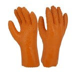 Anti Skid Gloves Factory - GC5008 Orange PVC Granule Durable Rubber Fishing