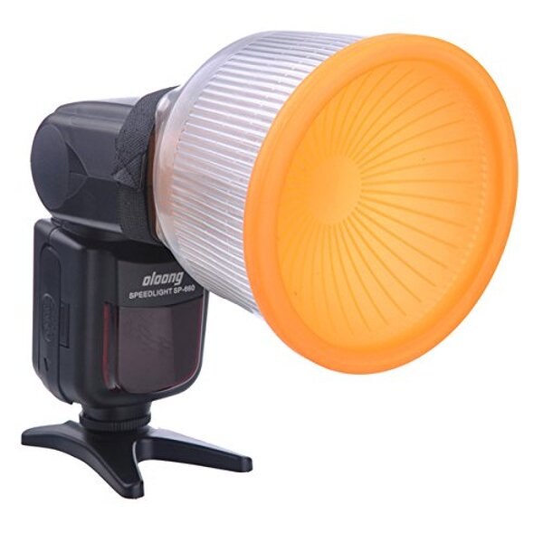 Flash Diffuser Kit Factory - Universal Cloud Amber Chrome Dome for Canon